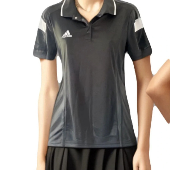 Adidas/💰2 FOR $10💰 Climalite/ Women’s Golf  tee/ Black and white/ Size US M - Picture 2 of 9